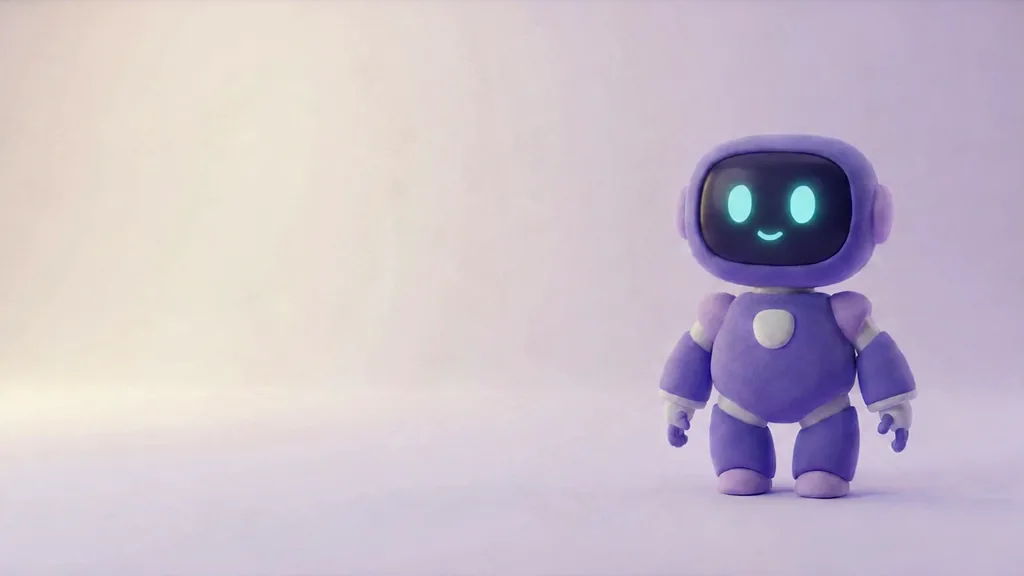 Floating 3D chat bubbles drifting through a deep violet space